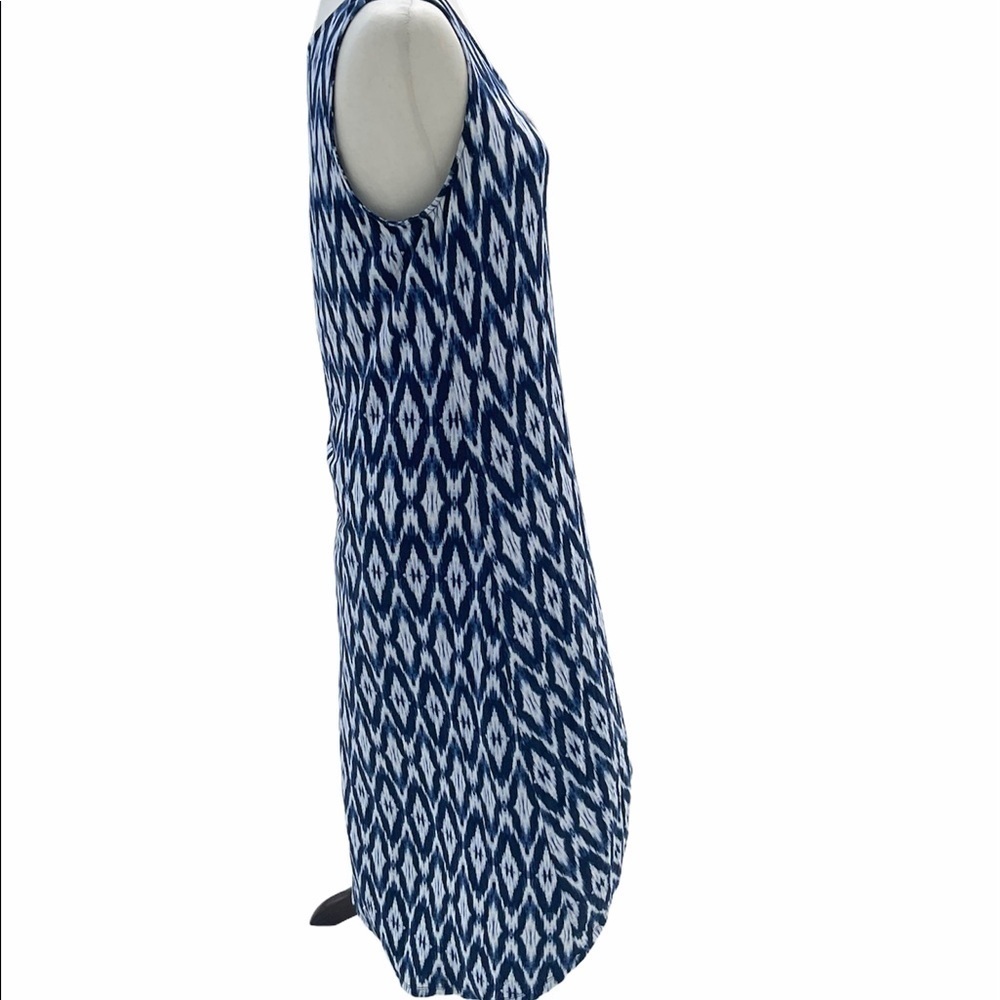 Sapphire Blue & White Sleeveless Summer Dress - Picture 4 of 7
